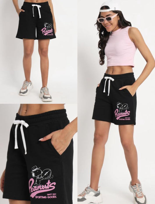 Peanuts Black Shorts